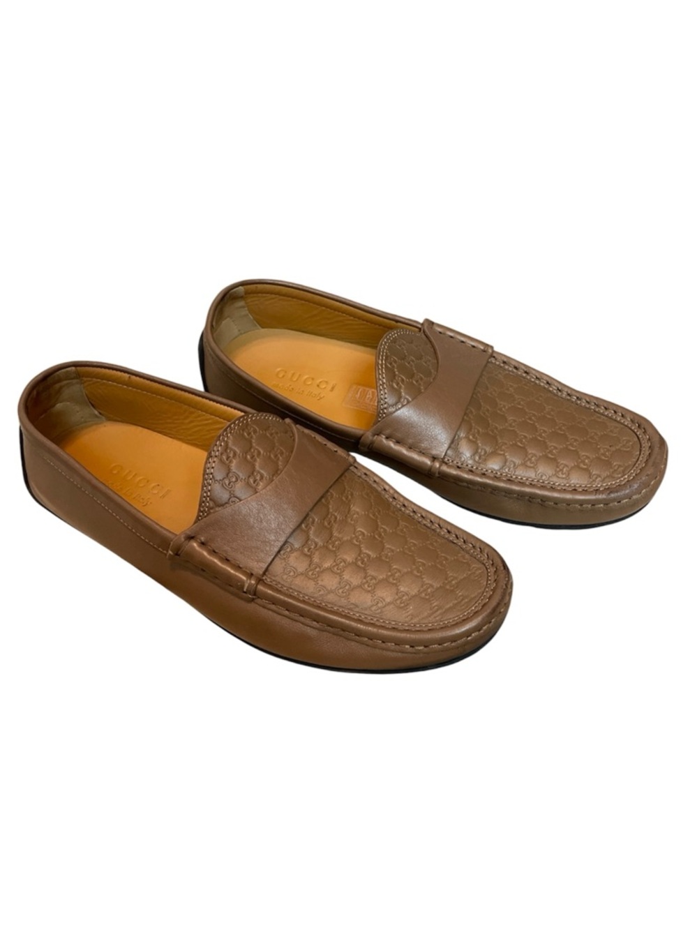 GUCCI Micro Guccissima Driving Loafers Slip On Oxford Shoes \\ 6.5